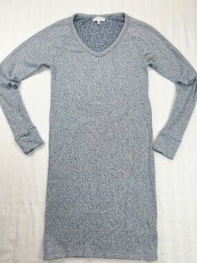 Community‎ Aritzia Blue Heathered V-Neck Raglan Long Sleeve Mini Knit Dress S